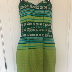 Green African print dress